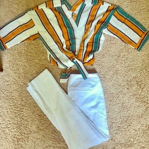 Pinstripes retro top and pants